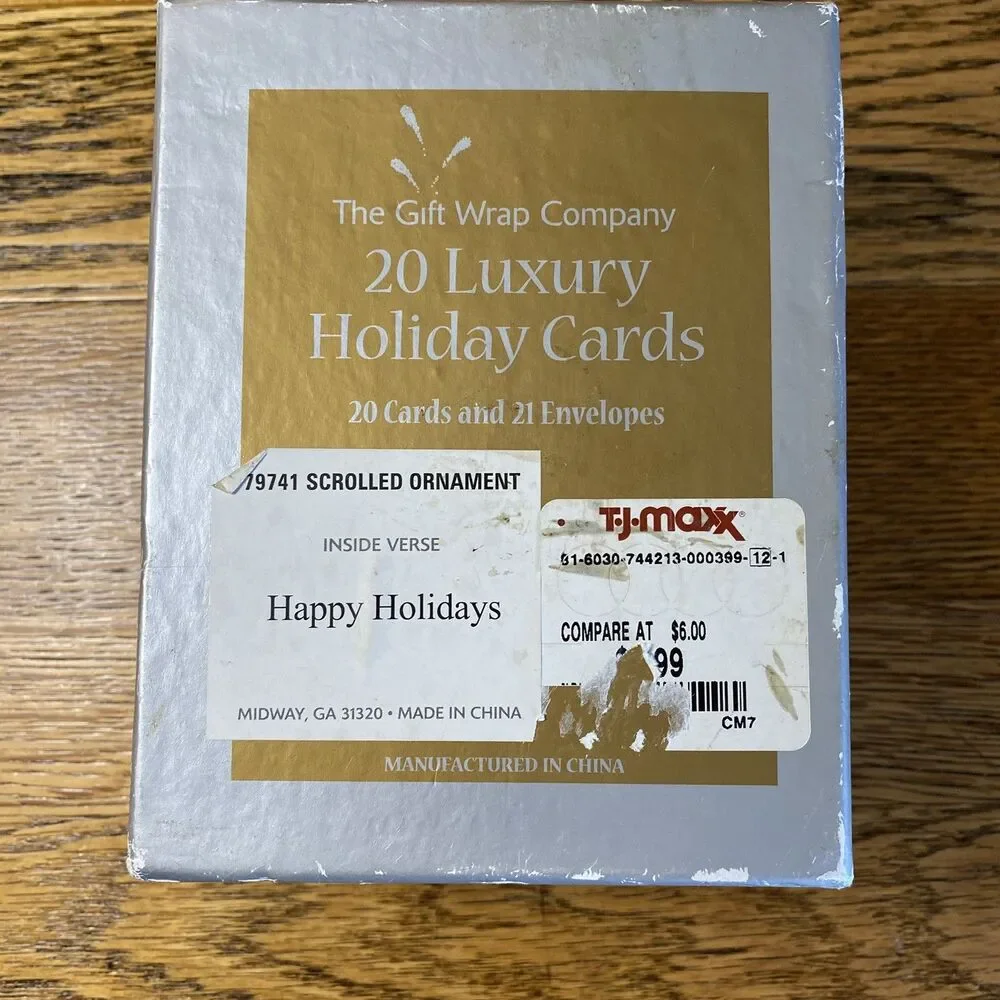 The Gift Wrap Company 20 Holiday Cards W/Envelopes New Open Box